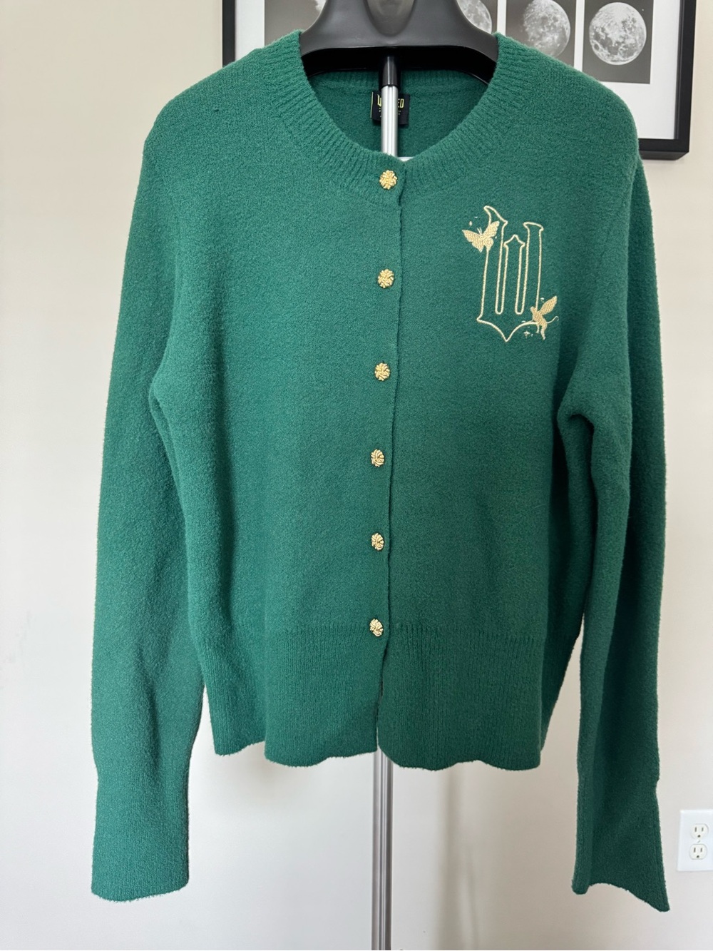 Wicked by Paul Tazewell Women’s Green Knit Button-Front Crew Neck Cardigan XXL